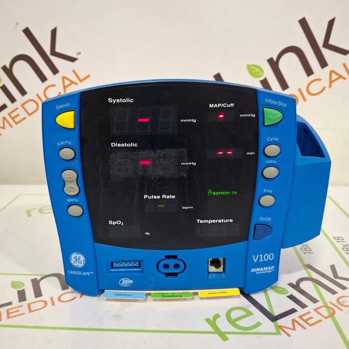 GE Healthcare Dinamap V100 - NIBP, SpO2, Temp Vital Signs Monitor