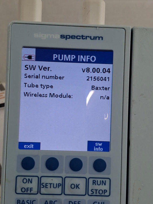 Baxter Sigma Spectrum 8.00.04 w/ A/B/G/N Battery Infusion Pump