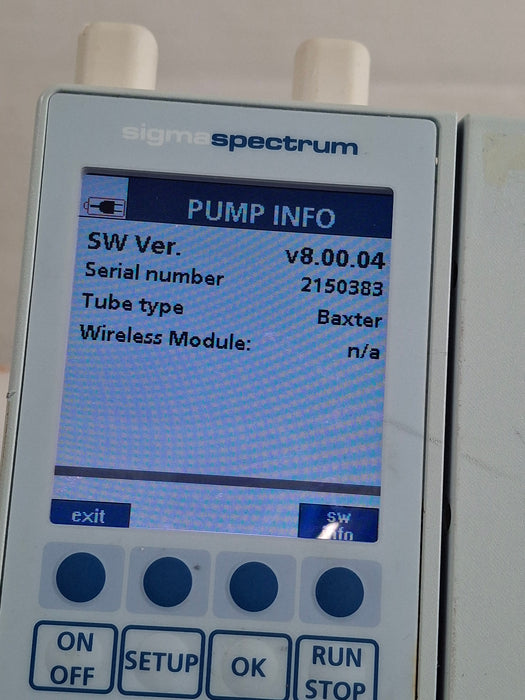 Baxter Sigma Spectrum 8.00.04 w/ A/B/G/N Battery Infusion Pump
