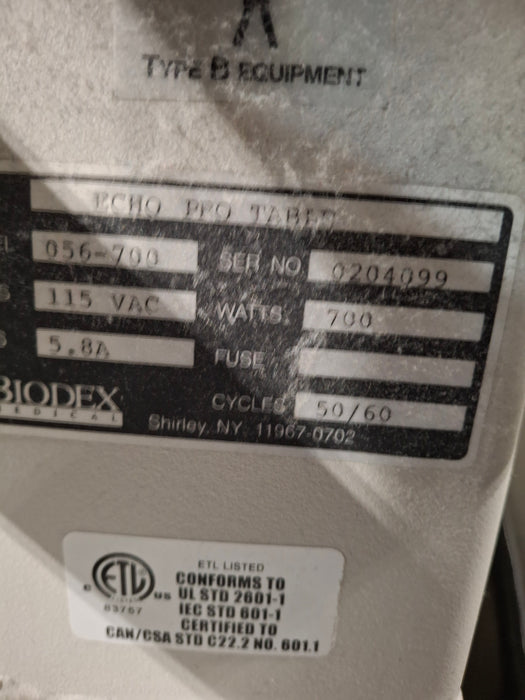 Biodex 056-700 Echo Pro Table