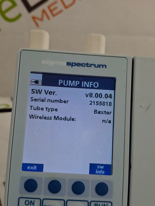 Baxter Sigma Spectrum 8.00.04 w/ A/B/G/N Battery Infusion Pump