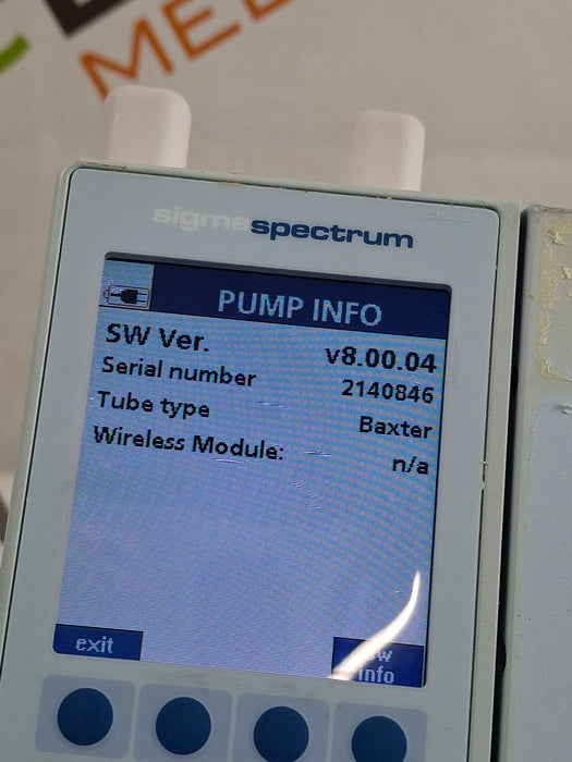 Baxter Sigma Spectrum 8.00.04 w/ A/B/G/N Battery Infusion Pump