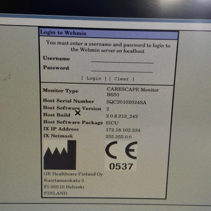 GE Healthcare Carescape B650 Critical Care Patient Monitor