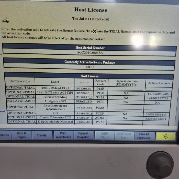 GE Healthcare Carescape B650 Critical Care Patient Monitor