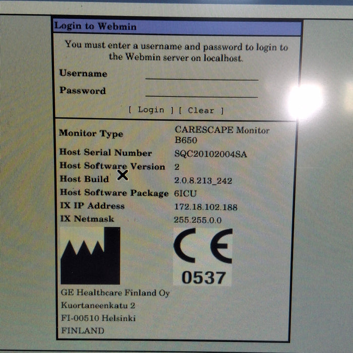 GE Healthcare Carescape B650 Critical Care Patient Monitor