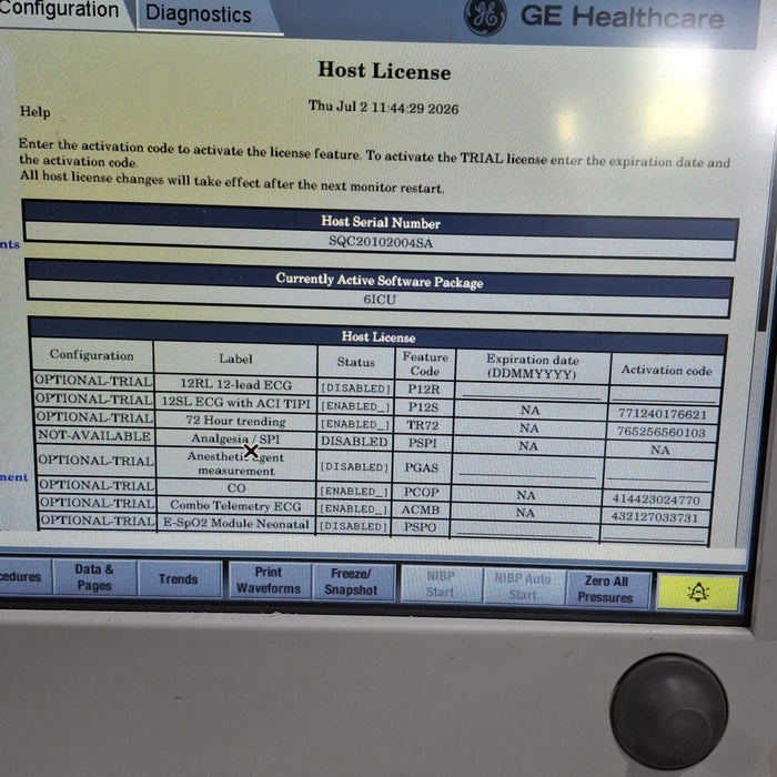 GE Healthcare Carescape B650 Critical Care Patient Monitor