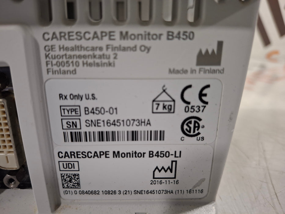 GE Healthcare Carescape B450 Patient Monitor