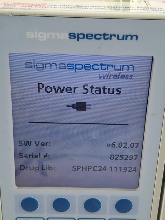 Baxter Sigma Spectrum 6.02.07 with B/G Battery Infusion Pump
