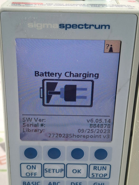 Baxter Sigma Spectrum 6.05.14 with A/B/G/N Battery Infusion Pump