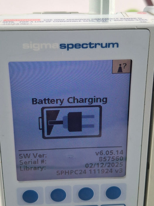 Baxter Sigma Spectrum 6.05.14 with B/G Battery Infusion Pump