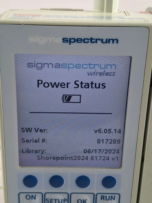 Baxter Sigma Spectrum 6.05.14 with B/G Battery Infusion Pump