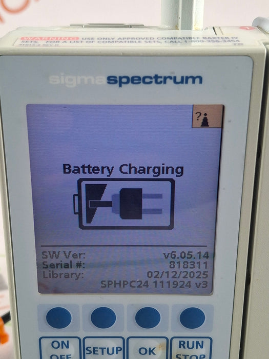 Baxter Sigma Spectrum 6.05.14 with B/G Battery Infusion Pump