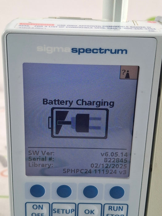 Baxter Sigma Spectrum 6.05.14 with B/G Battery Infusion Pump