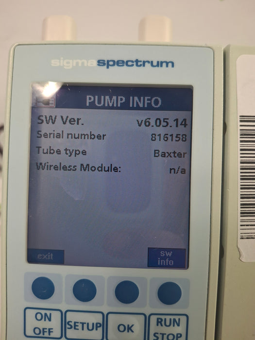 Baxter Sigma Spectrum 6.05.14 with A/B/G/N Battery Infusion Pump