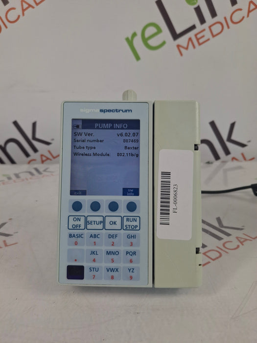 Baxter Sigma Spectrum 6.02.07 with B/G Battery Infusion Pump