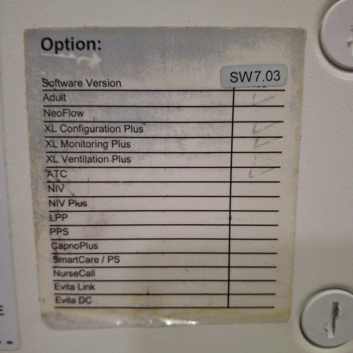 Draeger Medical Evita XL Ventilator