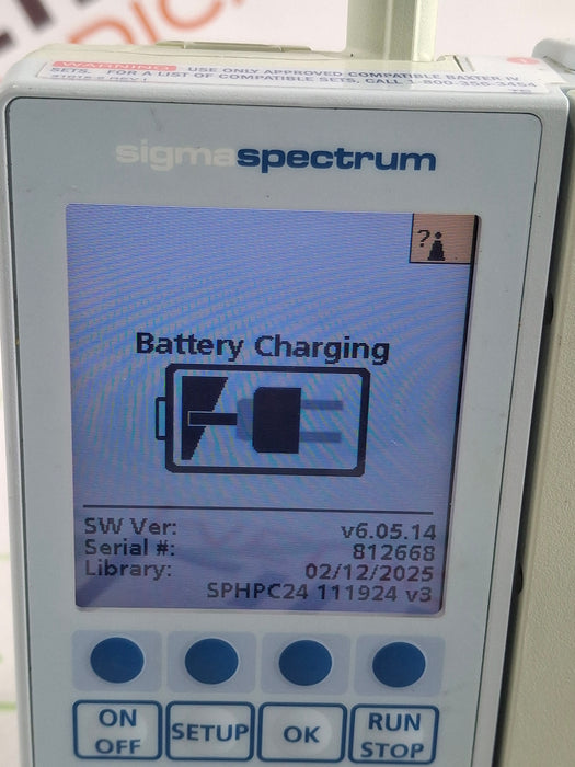 Baxter Sigma Spectrum 6.05.14 with B/G Battery Infusion Pump
