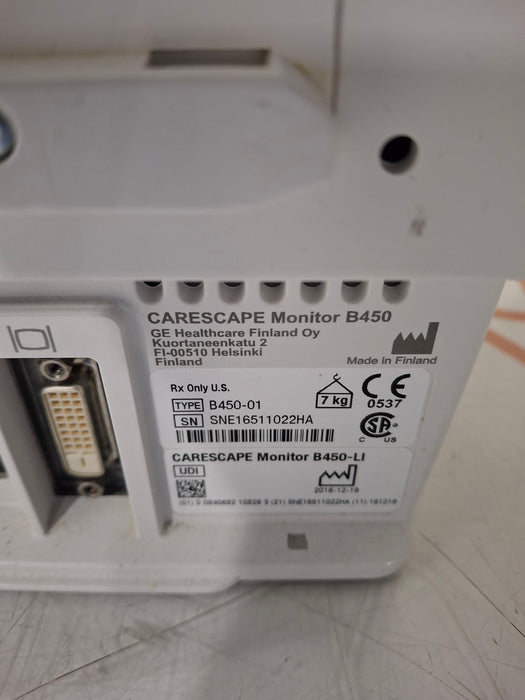 GE Healthcare Carescape B450 Critical Care Patient Monitor