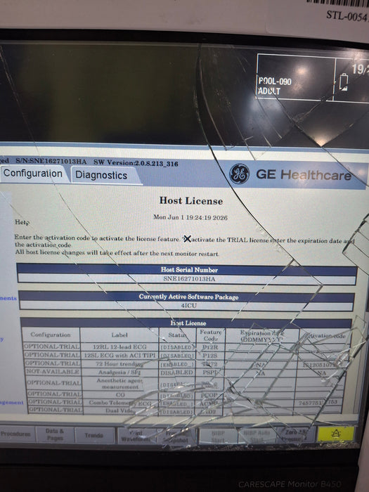 GE Healthcare Carescape B450 Critical Care Patient Monitor