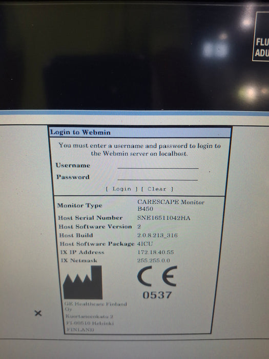 GE Healthcare Carescape B450 Critical Care Patient Monitor