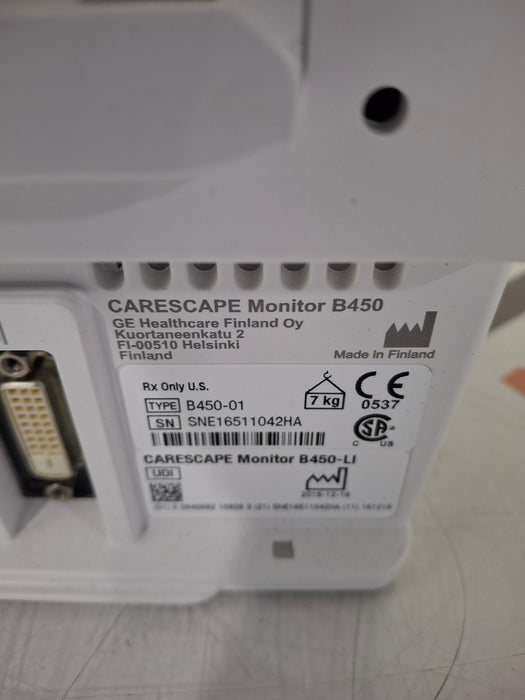 GE Healthcare Carescape B450 Critical Care Patient Monitor