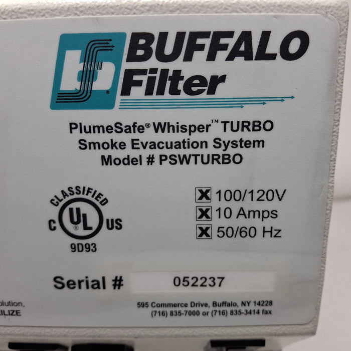 Buffalo Filter PlumeSafe Whisper Turbo Smoke Evacuation System