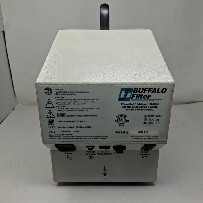 Buffalo Filter PlumeSafe Whisper Turbo Smoke Evacuation System
