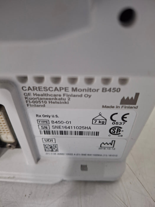 GE Healthcare Carescape B450 Critical Care Patient Monitor