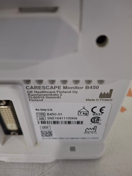GE Healthcare Carescape B450 Critical Care Patient Monitor