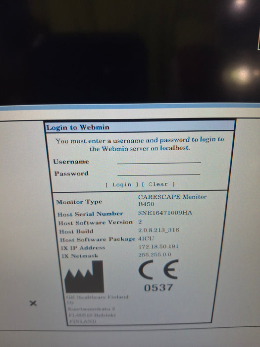 GE Healthcare Carescape B450 Critical Care Patient Monitor