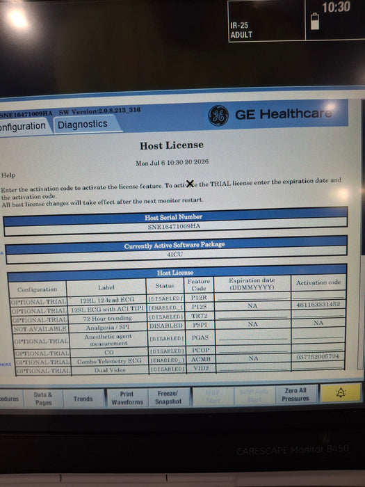 GE Healthcare Carescape B450 Critical Care Patient Monitor