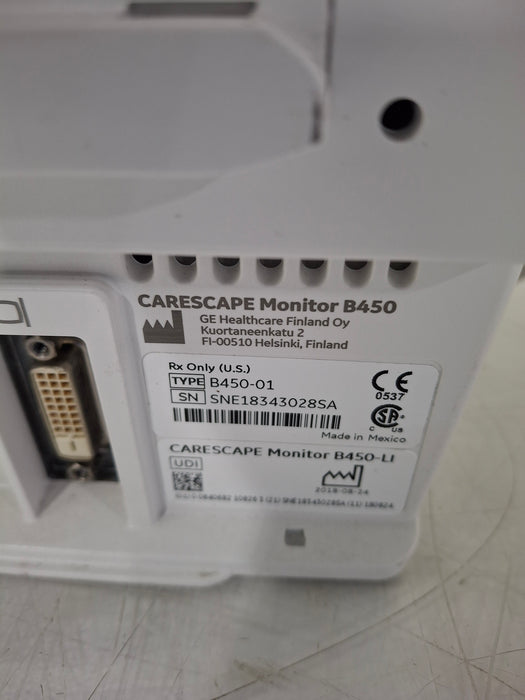 GE Healthcare Carescape B450 Critical Care Patient Monitor