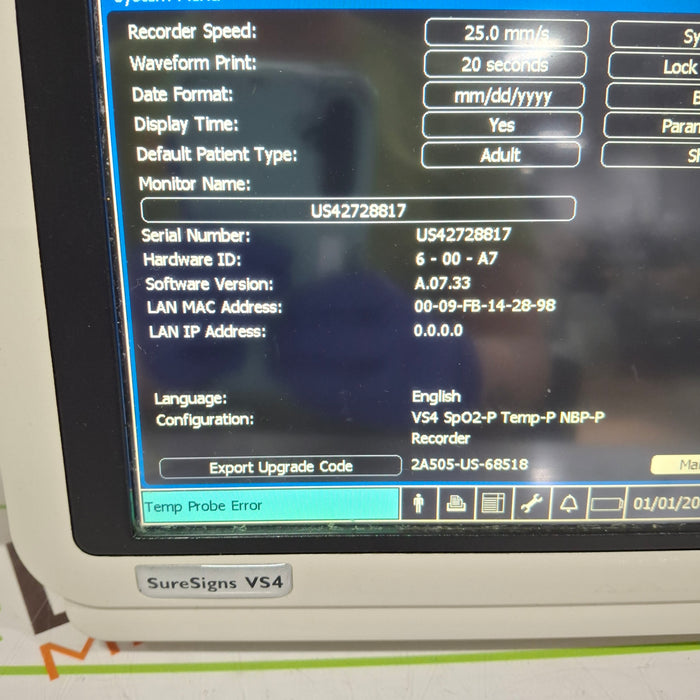 Philips SureSigns VS4 Vital Signs Monitor