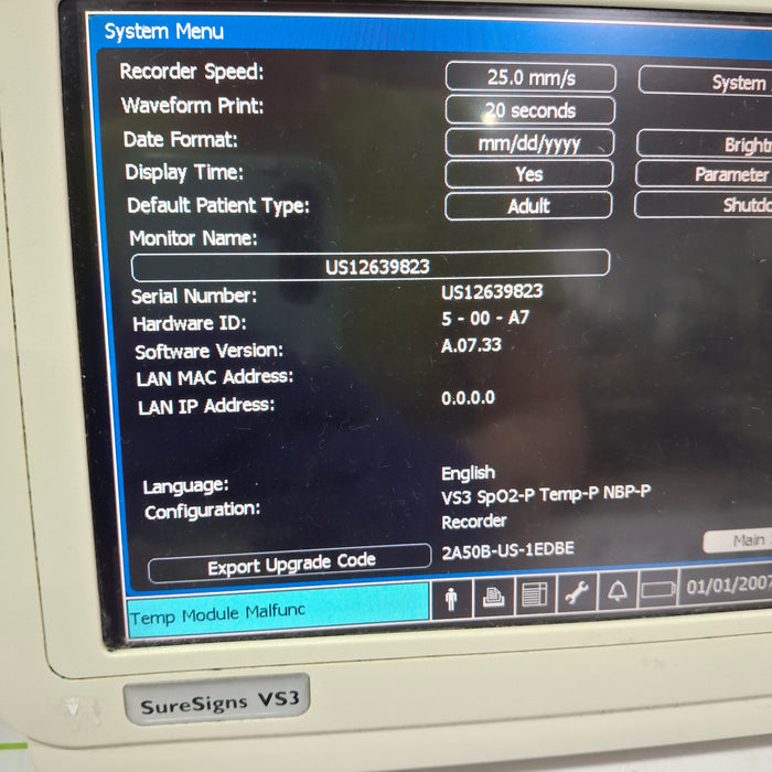 Philips Suresigns VS3 Vital Signs Monitor