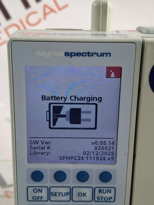 Baxter Sigma Spectrum 6.05.14 with B/G Battery Infusion Pump