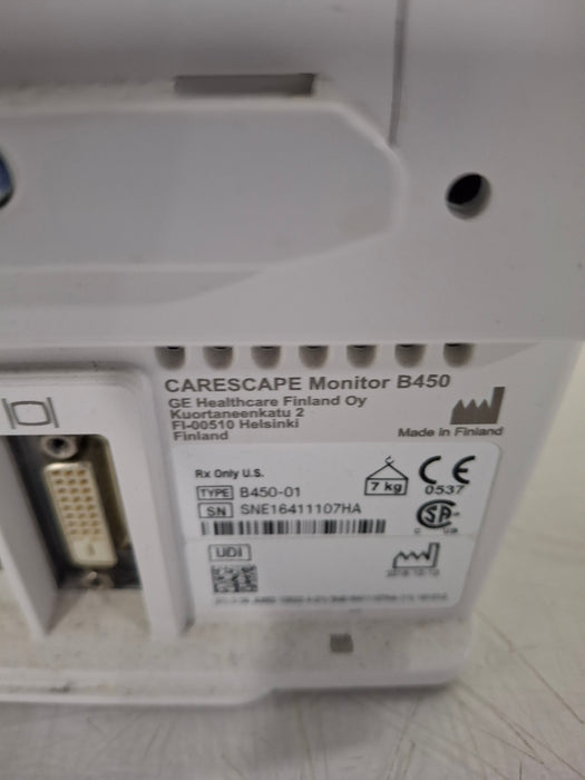 GE Healthcare Carescape B450 Critical Care Patient Monitor