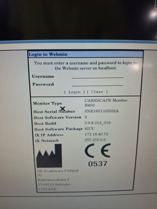 GE Healthcare Carescape B450 Critical Care Patient Monitor