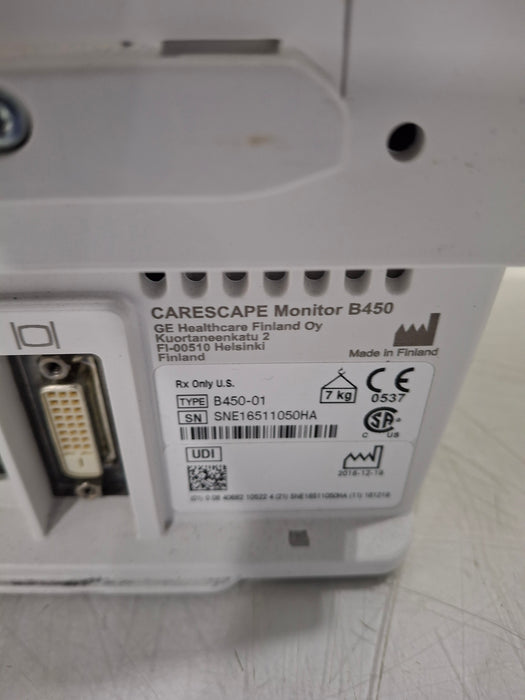 GE Healthcare Carescape B450 Critical Care Patient Monitor