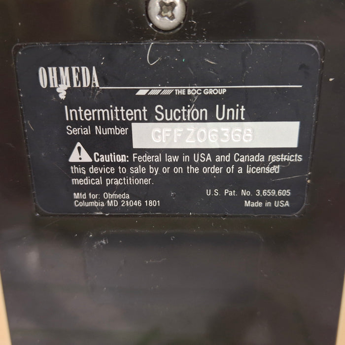Ohmeda Medical 200 Intermittent Suction Unit