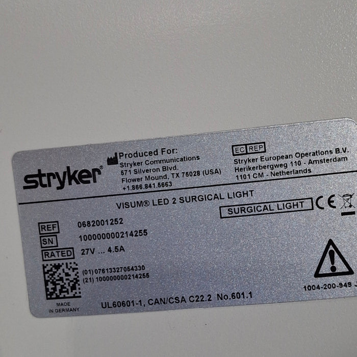 Stryker Visum II Surgical Light