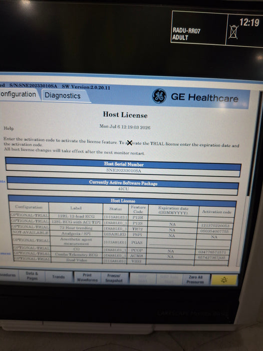 GE Healthcare Carescape B450 Critical Care Patient Monitor