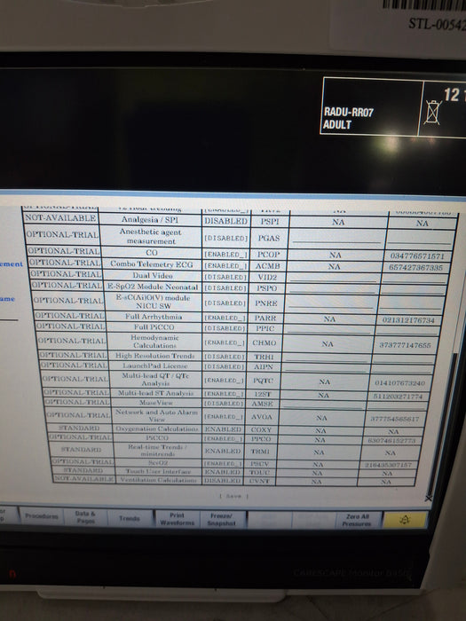GE Healthcare Carescape B450 Critical Care Patient Monitor
