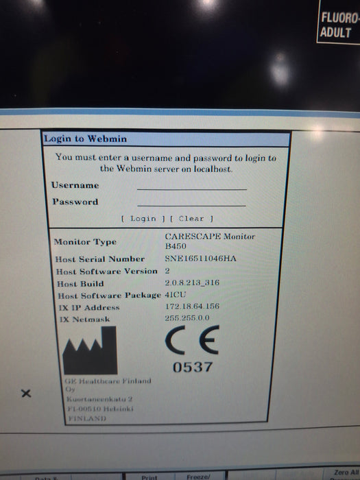 GE Healthcare Carescape B450 Critical Care Patient Monitor