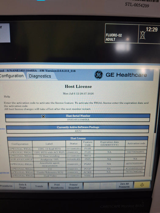 GE Healthcare Carescape B450 Critical Care Patient Monitor