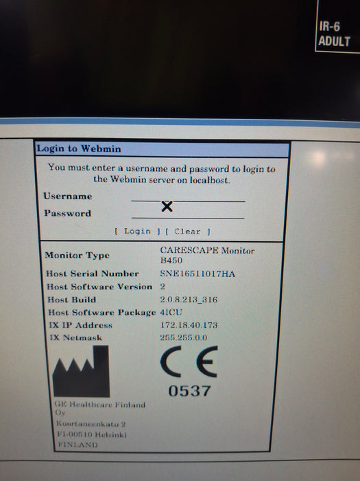 GE Healthcare Carescape B450 Critical Care Patient Monitor