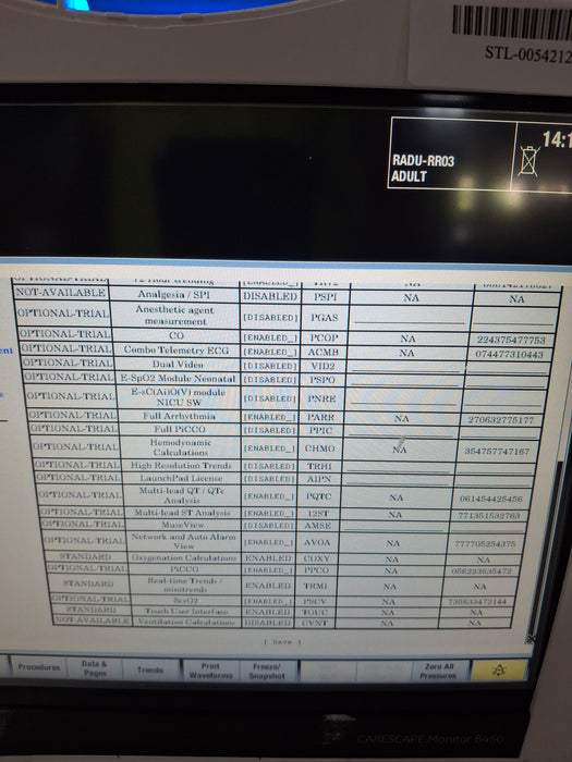 GE Healthcare Carescape B450 Critical Care Patient Monitor