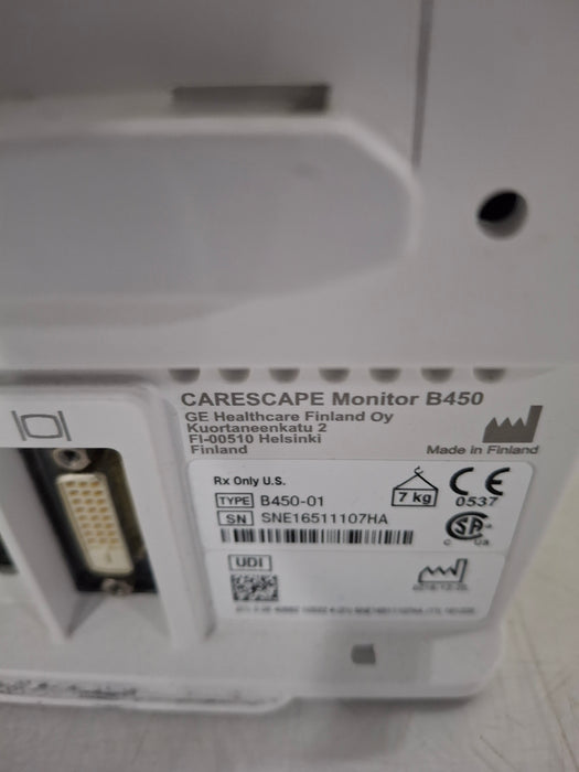 GE Healthcare Carescape B450 Critical Care Patient Monitor