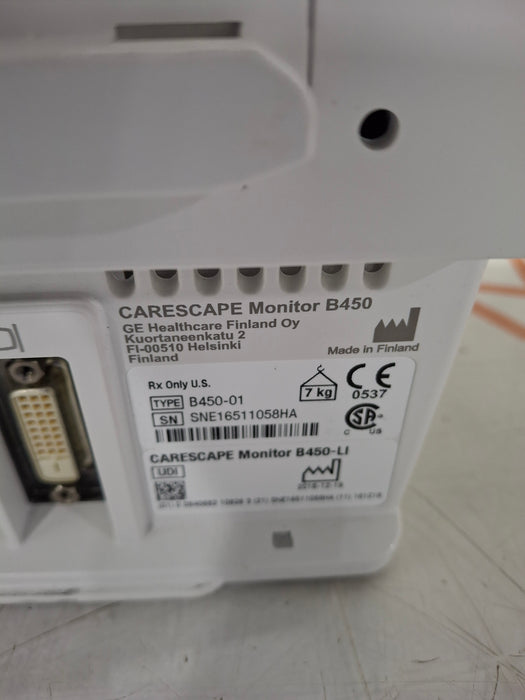 GE Healthcare Carescape B450 Critical Care Patient Monitor