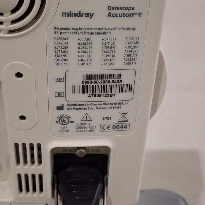 Mindray Datascope Accutorr V Vital Signs Monitor