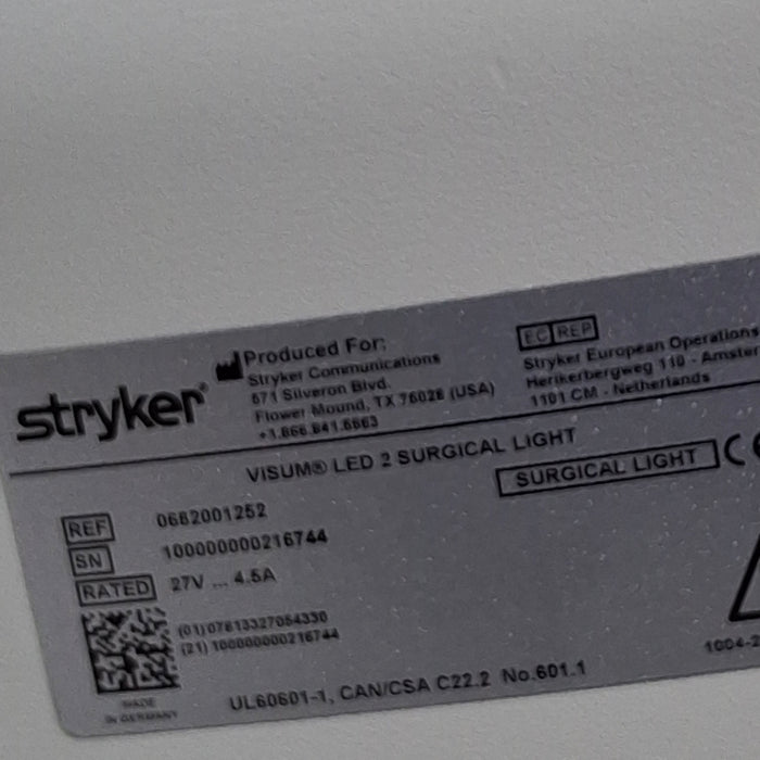 Stryker Visum II Surgical Light